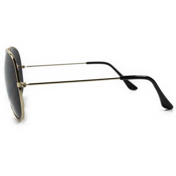 Top Gun Inspired Classic Retro 80s Aviator Gold & Black Mens Womens Sunglasses - Picture 3 of 4